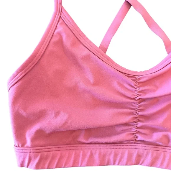 Gymshark Dark Pink Ruched Training Sports Bra Size Small - Picture 4 of 15